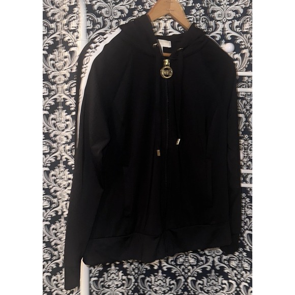 Michael Kors Jackets & Blazers - Michael Kors Women's Logo‎ Tape Zip-Up Hoodie/Jacket Black Medium
